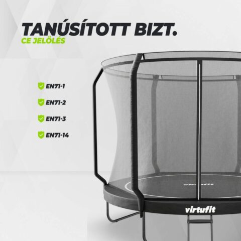 Prémium trambulin biztonsági hálóval - fekete - 305 cm