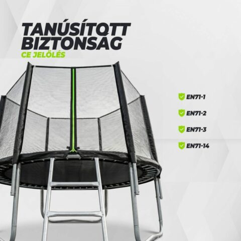 Trambulin biztonsági hálóval - fekete - 305 cm
