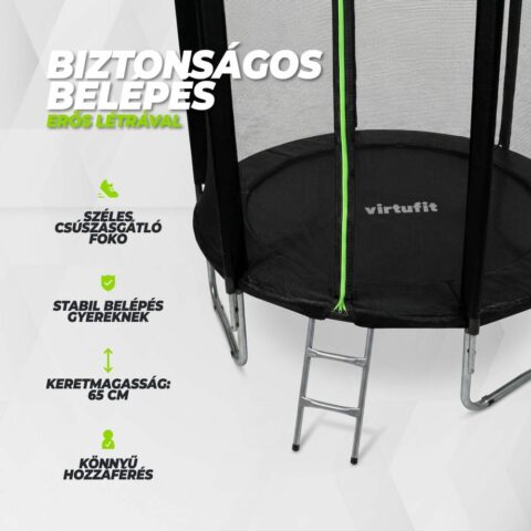 Trambulin biztonsági hálóval - fekete - 305 cm