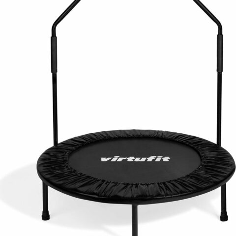 Összecsukható fitnesz trambulin kapaszkodóval - fekete - 100 cm