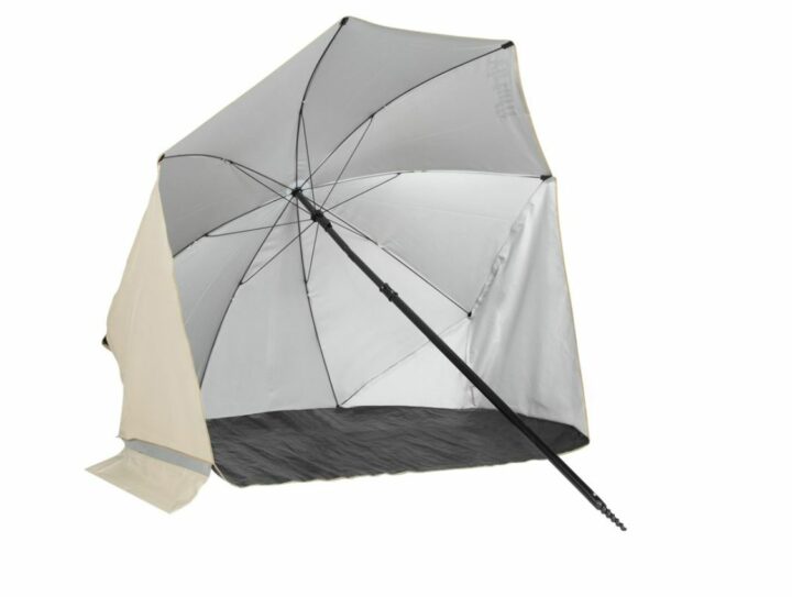Nagyméretű strand napernyő szélvédővel - 180cm - bézs