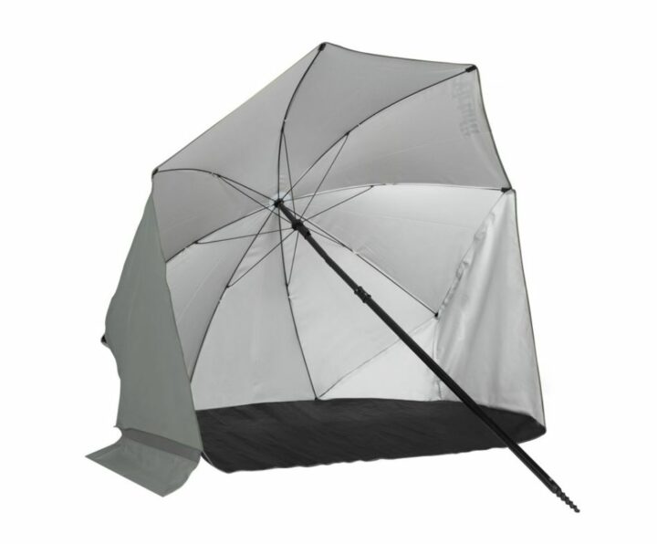 Nagyméretű strand napernyő szélvédővel - 180cm - szürke