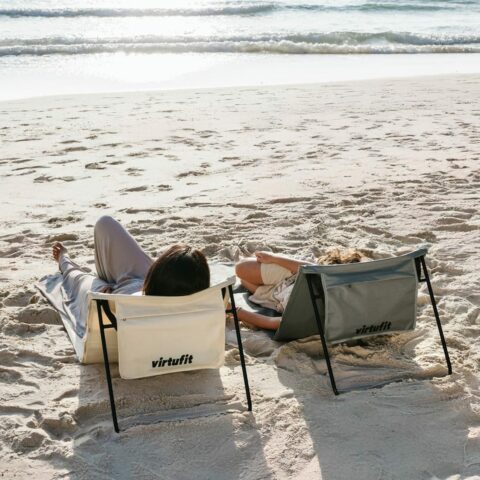 Állítható háttámlás, összecsukható kempingpléd és strandszőnyeg - fekete