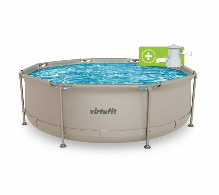 Fémvázas medence vízszűrővel 244x76cm - bézs