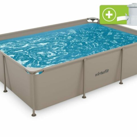 Fémvázas medence vízszűrővel 260x180cm - bézs