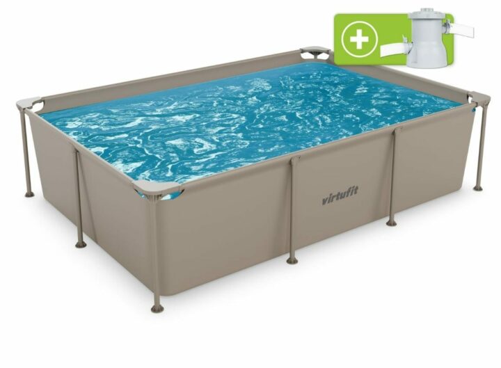 Fémvázas medence vízszűrővel 260x180cm - bézs