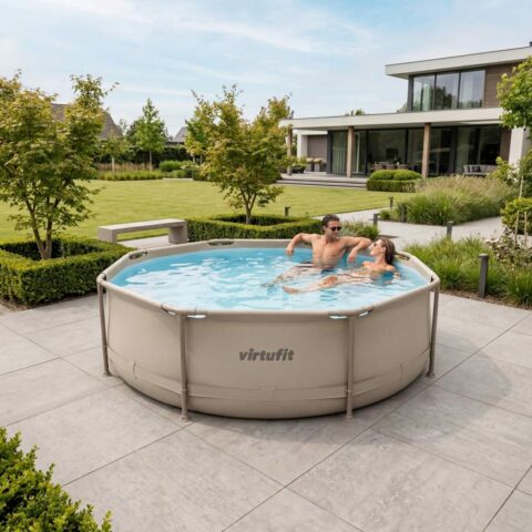 Fémvázas medence vízszűrővel 305x76cm - bézs