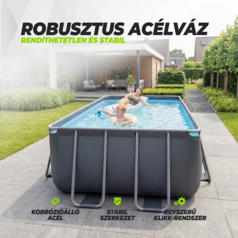 Fémvázas medence vízszűrővel 400×200×122cm