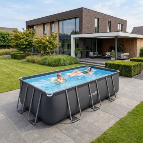 Fémvázas medence vízszűrővel 400×200×122cm