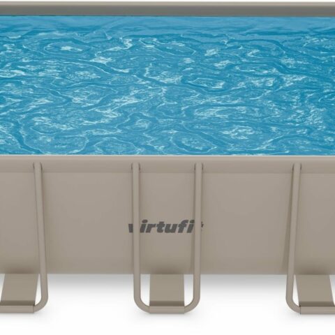 Fémvázas medence vízszűrővel 400×200×122cm - bézs