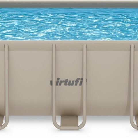 Fémvázas medence vízszűrővel 400×200×122cm - bézs