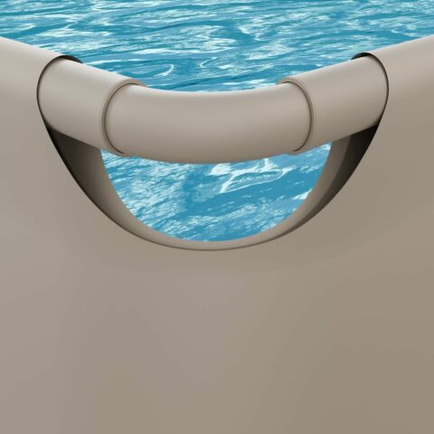 Fémvázas medence vízszűrővel 400×200×122cm - bézs