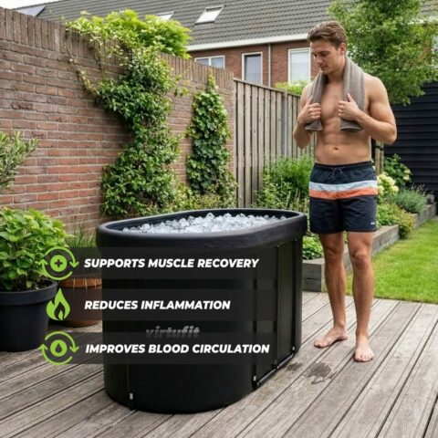 Oval Ice Bath 500 literes ovális jégkád antracit