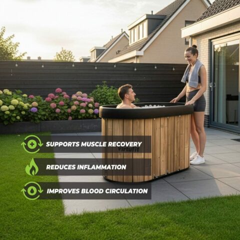 Oval Ice Bath 500 literes ovális jégkád fa mintázattal